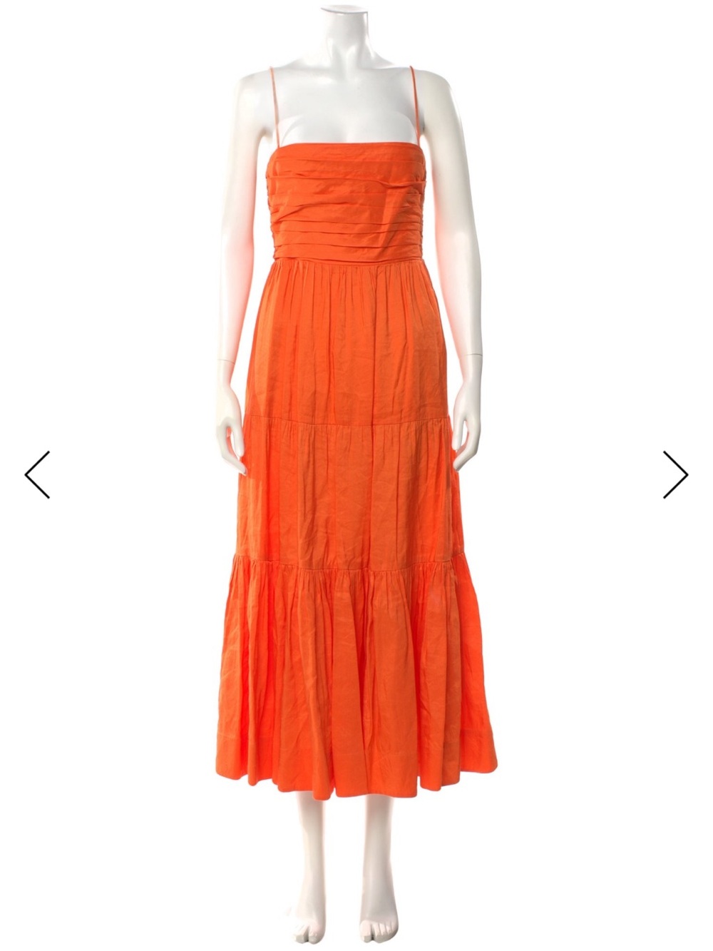 Strapless Tiered Maxi Dress in Vibrant Orange